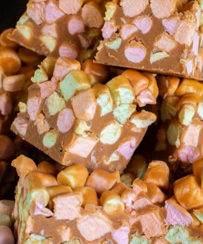 close up of marshmallow squares