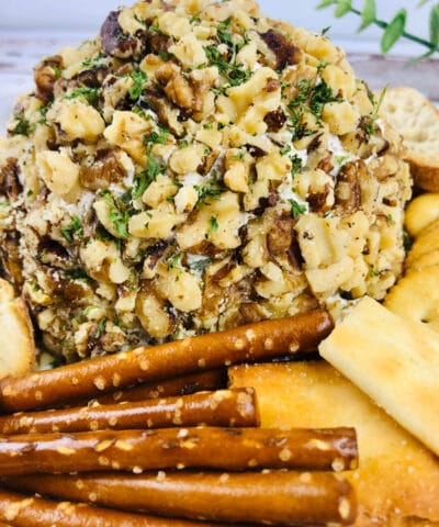 Pineapple cheese ball close up